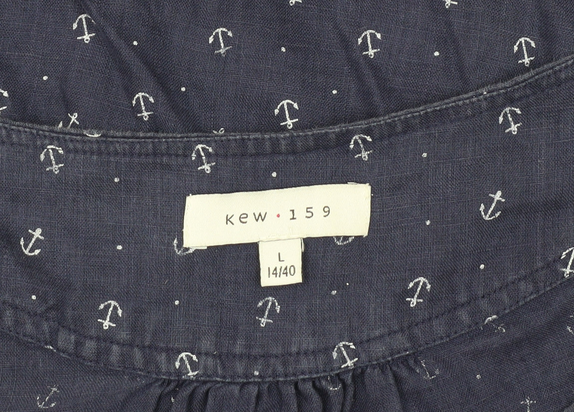 Womens UK Size L kew 159 Blue Basic Tank