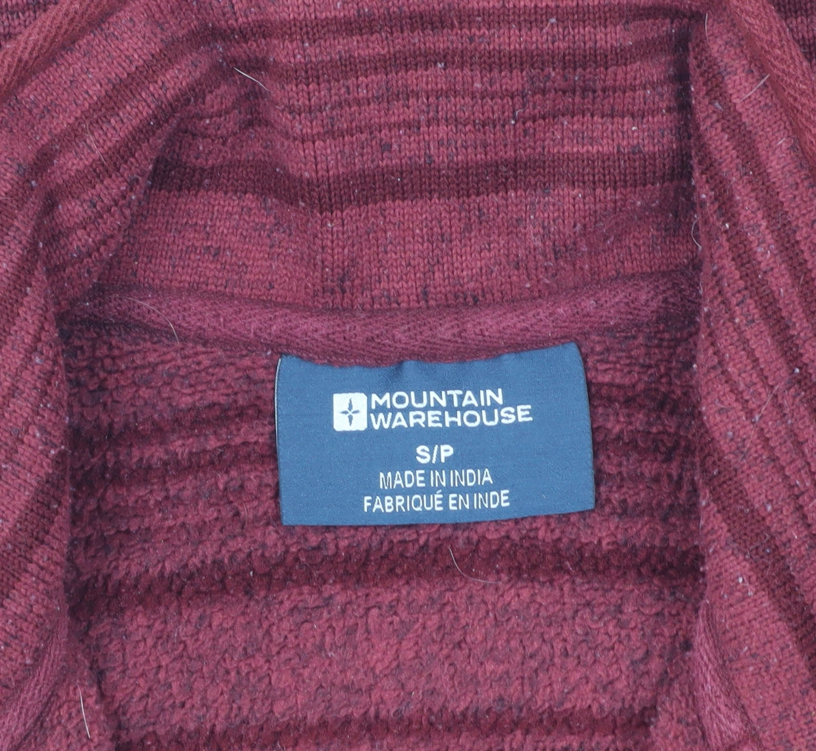Mens UK Size S Mountain Warehouse Red 1/4 Zip Sweatshirt