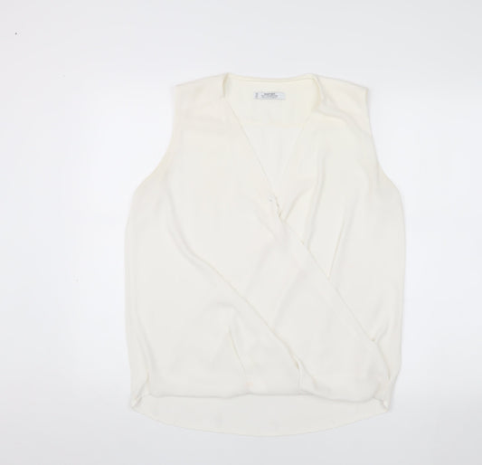 Womens UK Size S Mango Ivory Wrap Blouse