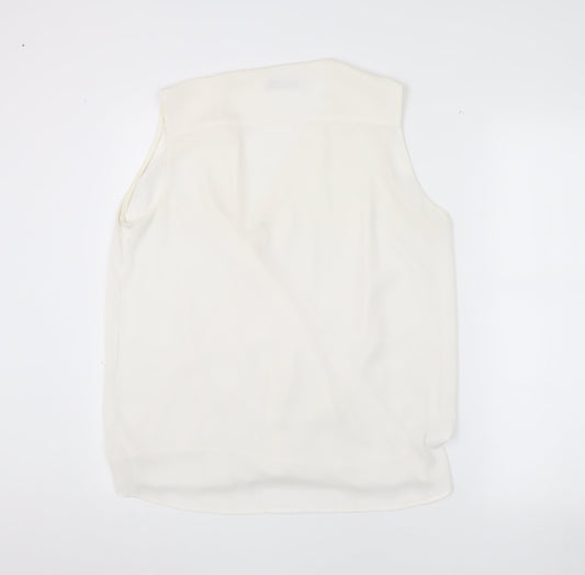 Womens UK Size S Mango Ivory Wrap Blouse