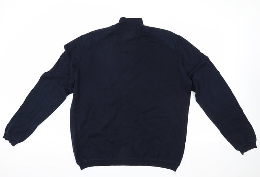 Peter Werth Men's Blue 2XL Cardigan High Neck