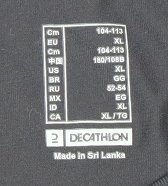 Decathlon Men's Black XL T-Shirt Athletic Fit