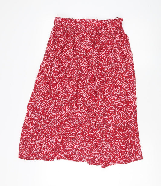 Great Plains Women's Red A-Line Midi Skirt XS