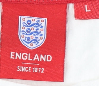 Mens UK Size L England White T-Shirt