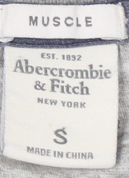 Abercrombie & Fitch Men's Grey Colourblock Tee S