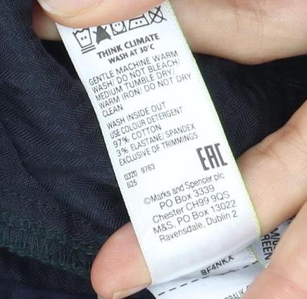 Marks and Spencer Men's Green Chino Trousers, Size S