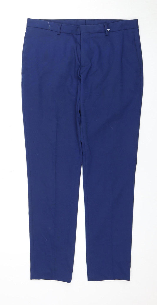 Unisex Adultss UK Size 10 Zara Slim Fit Casual Blue Trousers