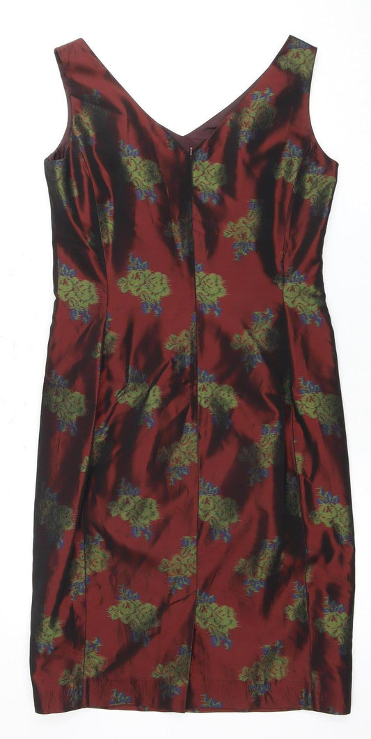 Laura Ashley Women's Floral Sheath Dress, Red/Green, Size 12
