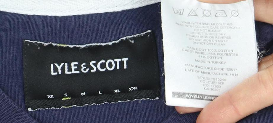 Lyle & Scott Men's Blue Colourblock T-Shirt - S