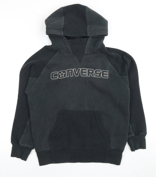 Converse Boys Black Pullover Hoodie, Logo Accent, Size L
