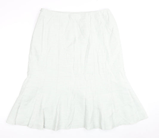 Jacques Vert Women's White Flare Long Skirt Size 16