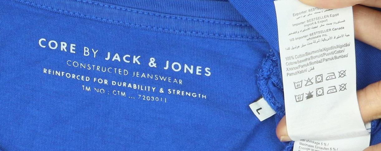 Mens UK Size L JACK & JONES Blue T-Shirt