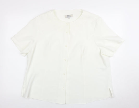 Womens UK Size 22 Honor Millburn White Classic Button-Up