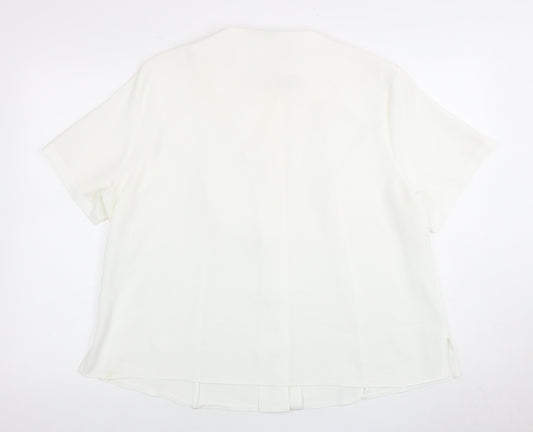 Womens UK Size 22 Honor Millburn White Classic Button-Up