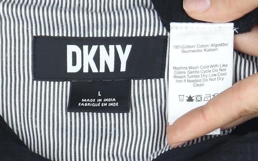 DKNY Men's Black Polo, Large, Casual Short Sleeve