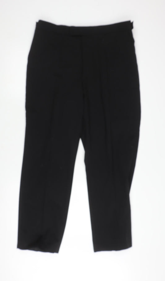 Moss Bros Men's Black Trousers Size 36 Business