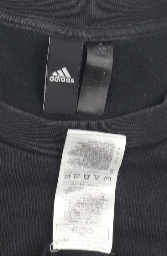 Adidas Men's Black Pullover Sweatshirt, Logo, Size M
