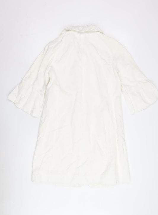Womens UK Size 10 Oasis White Overcoat
