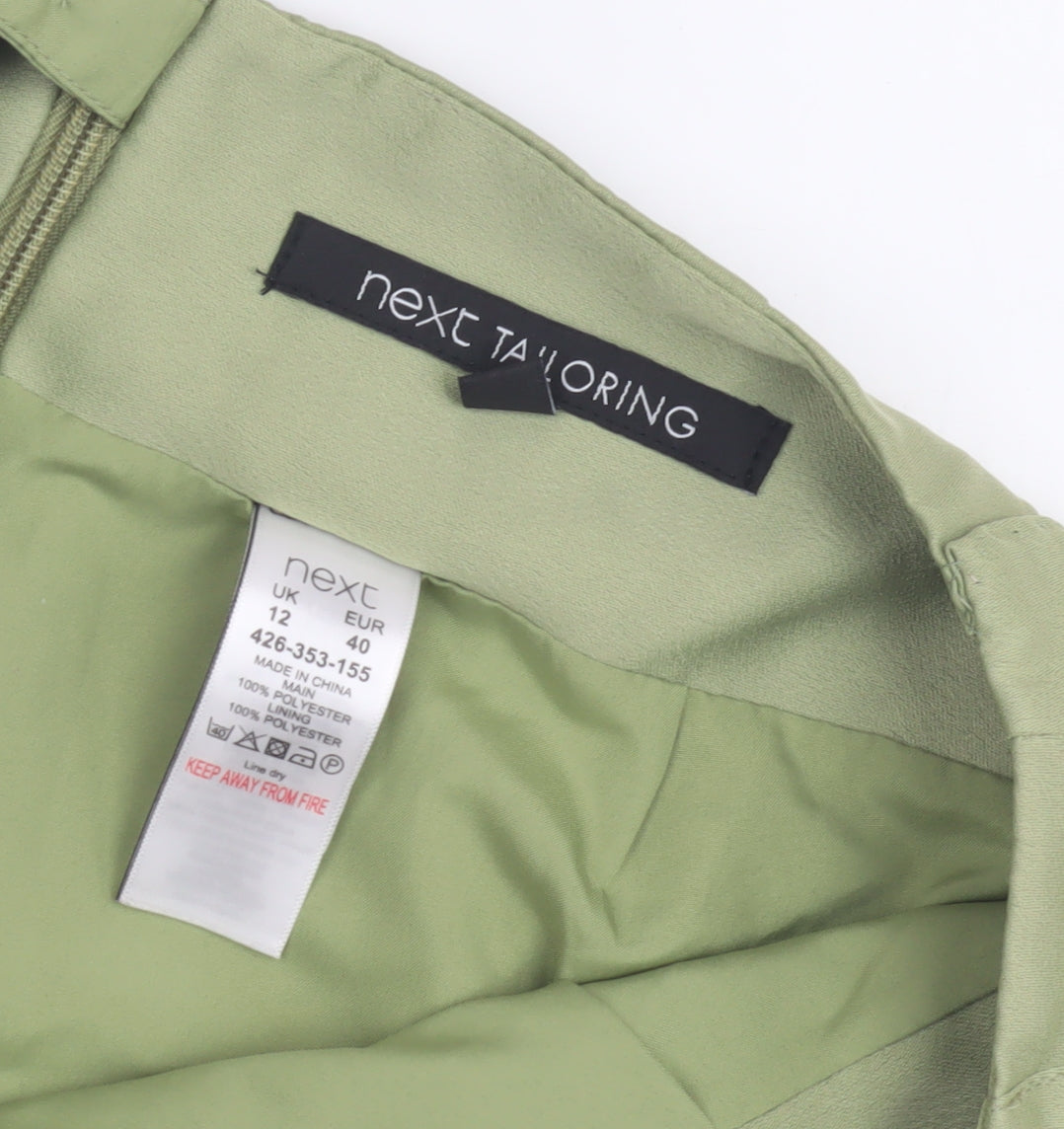 Next Women's Green Pleated Skirt UK Size 12 Casual
