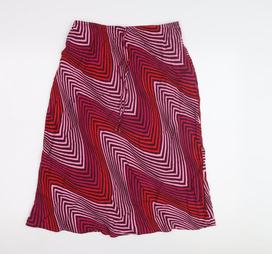 Marks & Spencer Womens Red Geometric Skirt Size 14