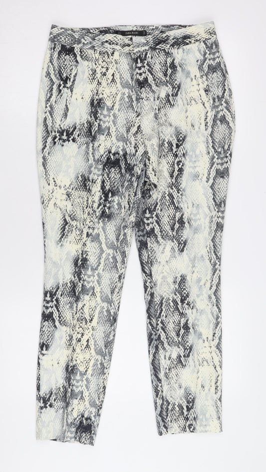 Womens UK Size M Zara Regular Fit Casual Multicoloured Trousers