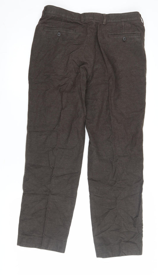 Womens UK Size 34 Marks and Spencer Regular Fit Casual Brown Trousers