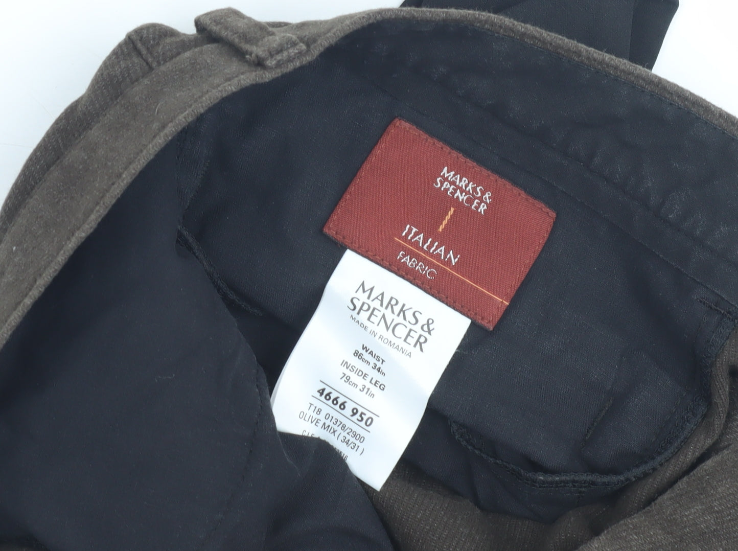Womens UK Size 34 Marks and Spencer Regular Fit Casual Brown Trousers