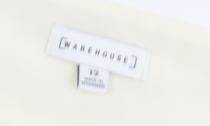 Womens UK Size 12 Warehouse Ivory Basic Tank