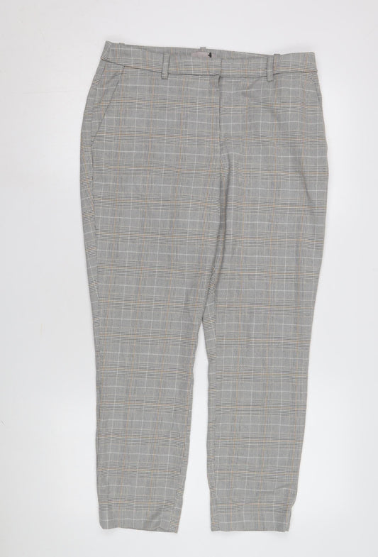 Womens UK Size 12 H&M Regular Fit Workwear Casual Grey Trousers