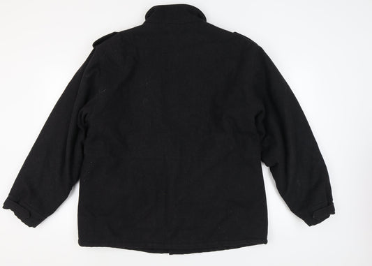 Latitude Men's Black XL Military Wool Coat