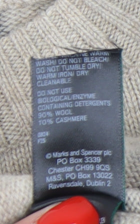 Womens UK Size XS Marks and Spencer Beige Pullover Jumper