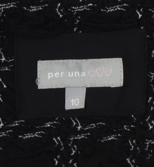 Per Una Women's Black Check Bouclé Blazer Size 10