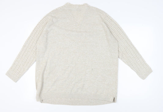 Womens UK Size L Isle Essentials Beige Pullover Jumper