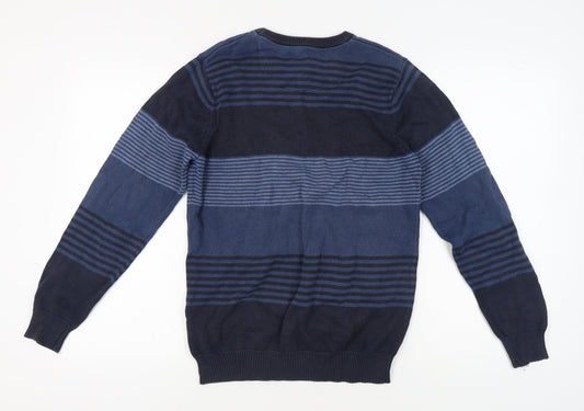 MAINE Men's Blue Striped Pullover Jumper, Size S