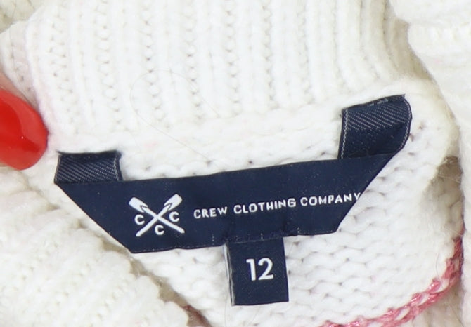 Womens UK Size 12 Crew Clothing Company White Pullover Jumper