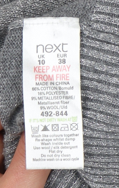 Womens UK Size 10 NEXT Grey Cardigan Jumper