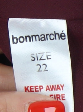 Womens UK Size 22 Bonmarché Red Basic Blouse