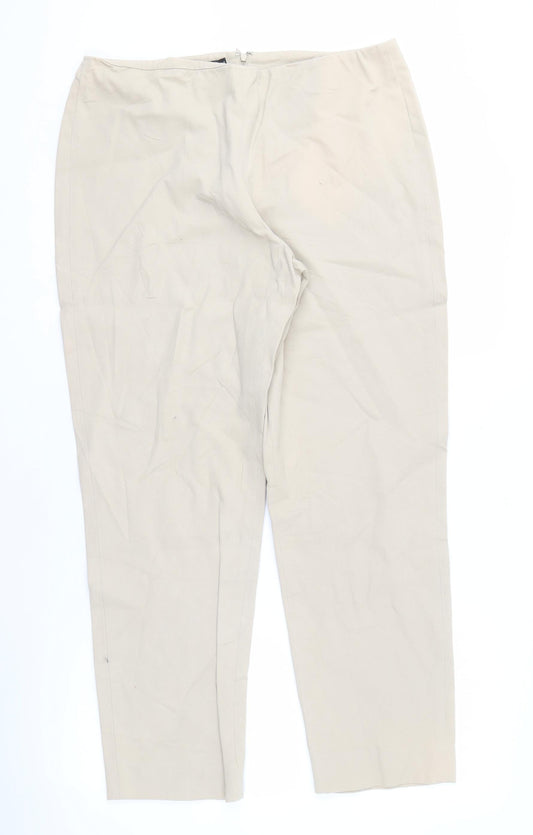 Womens UK Size 14 DKNY Regular Fit Beige Trousers