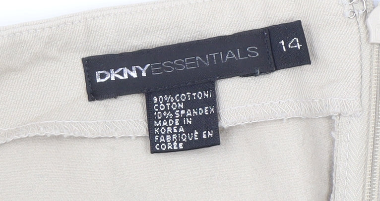 Womens UK Size 14 DKNY Regular Fit Beige Trousers