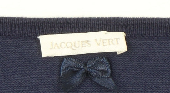 Jacques Vert Women's Embroidered Blue Long Sleeve Top
