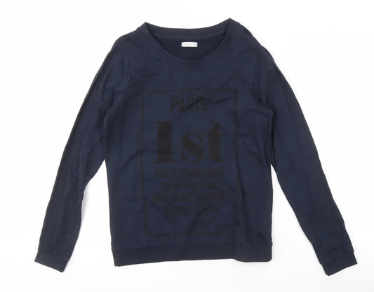 Additional front view of Jacqueline de Yong Blue Graphic Sweatshirt M unisex