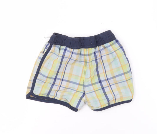 BOSS Boys Multicoloured Plaid Shorts 12M Elastic Waist