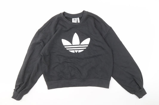 Additional front view of Adidas Women's Black Pullover Sweatshirt, size 8