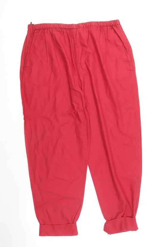 Womens UK Size L Laura Ashley Relaxed Fit Sweatpants Red Trousers