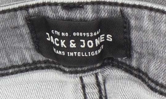 Jack & Jones Men's Grey Straight Jeans Size 30