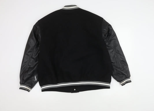 Mens UK Size M H&M Black Varsity Jacket