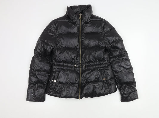 Womens UK Size S Zara Black Puffer Jacket