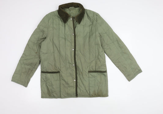 Womens UK Size 14 St Michael Green Quilted Coat