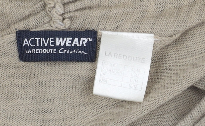 La Redoute Beige Open Front Cardigan Women Size 12 Long Sleeve