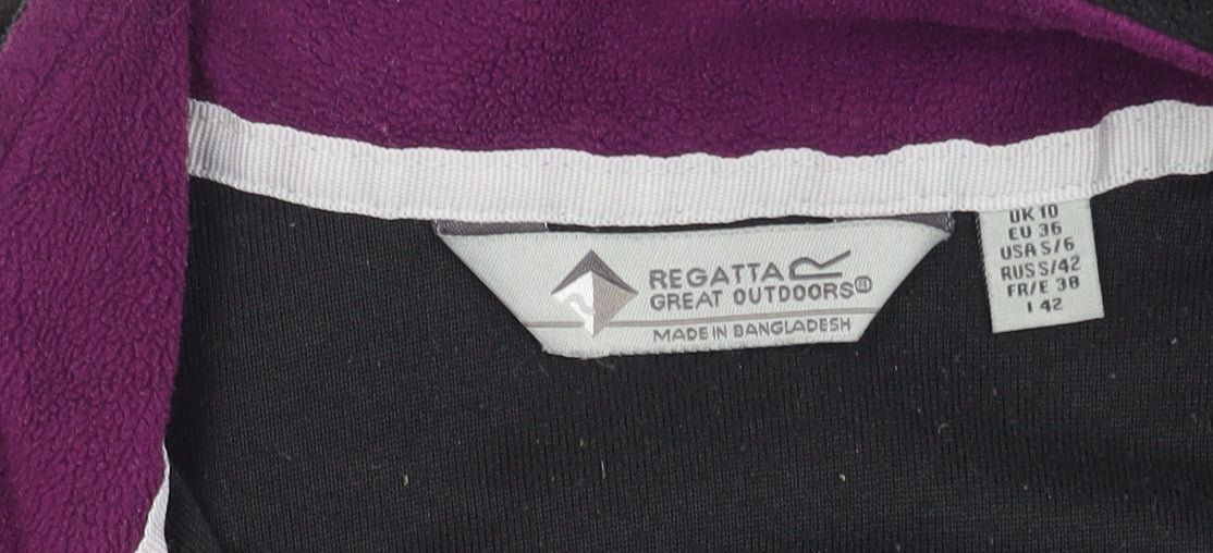 Regatta Women's Black Fleece Zip Sweatshirt Size 10
